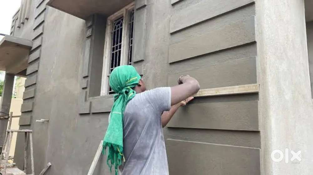 Exterior wall plaster and skim coating